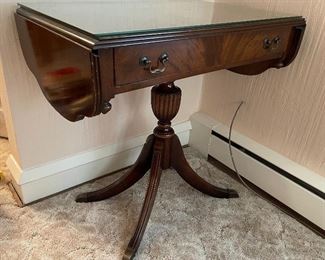 Nice drop leaf table with glass top