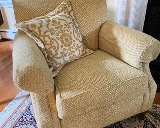 (2) Gold club chairs