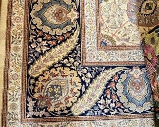 Oriental rug Ivory & navy, 9'2" X 12' 4"