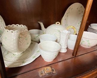 A variety of Beleek pieces