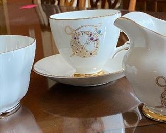 Royal Tara "Brooch" desert set - 6 cups and saucers, open sugar bowl and cream, serving plate and six dessert plates.