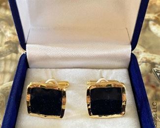 gold plated cuff links