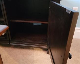 Shelves can be moved. Currently they are set on 9in