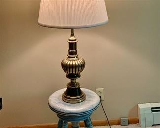 Antique piano stool glass ball & claw feet