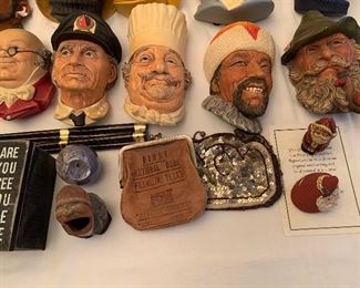 Vintage Bossons Chalkware Heads, Made in Congleton, England