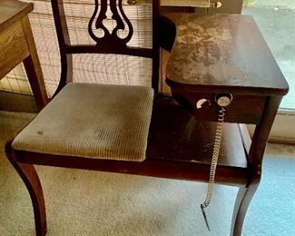 Antique Telephone Gossip Bench Chair