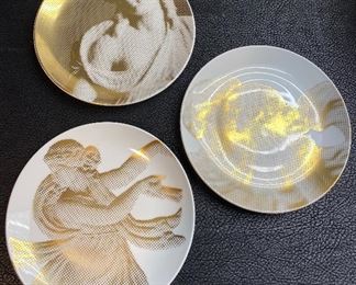  3 Wedgwood Gilded Muse 6.7” Tea Bread Side Plates England 1759 Bone China