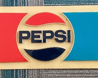 Vintage Pepsi Vending Machine Plastic Insert Sign 22”x9” Embossed 