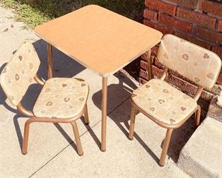 Mid Century Child’s Children’s Table & 2 Chairs MESCO