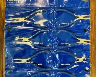 Westward Tool Set VINYL-GRIP 8-piece Mini Pliers w/ Hanging Case NOS 
