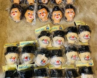 Doll Craftin Hobo Heads & Female Clown Head *Many SEALED* 6” {16222}