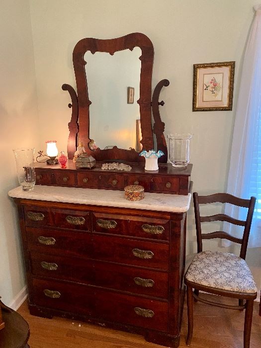 Antique marble top dresser