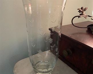Vintage etched vase