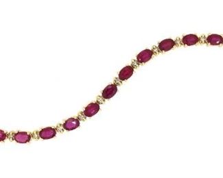 13.16ct Ruby & 0.33ct Diamond Bracelet