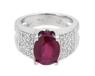 3.70ct Ruby & 0.45ct Diamond Ring