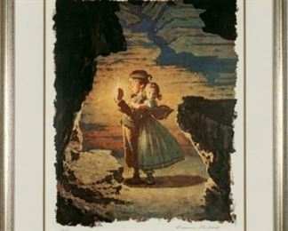 Norman Rockwell Tom Sawyer, The Cave Lithograph