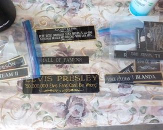 Sports Nameplates, etc. Mostly Basketball, Football and Baseball.  A few Golf and NASCAR