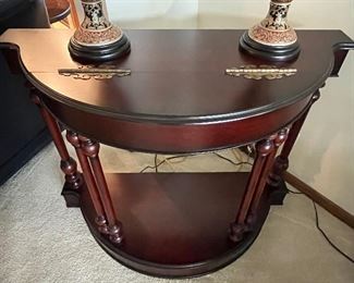 Half round side table with storage!