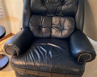 Navy blue leather chair