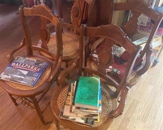 Set of four walnut chairs. Great condition 