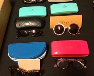 Assorted sunglasses including Chanel, Kate Spade, Oliver Peoples, & Raen