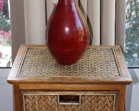 Woven 3 Tier Stand w/Drawers