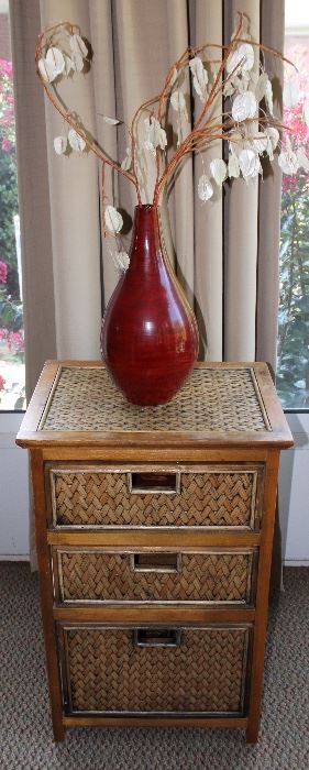 Woven 3 Tier Stand w/Drawers