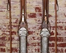 Vintage Kandahar Skis with Poles & Boots