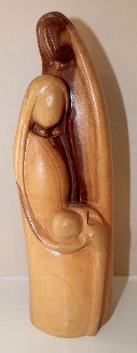 Vintage West Bank Carved Wood Holy Family