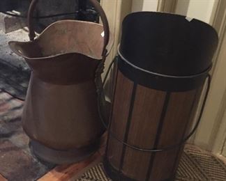 Vintage copper pots.