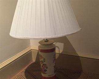 Ceramic floral lamp.