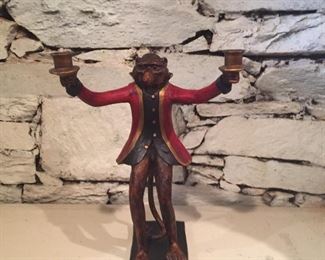 Monkey sculpture.