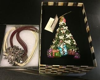 Christopher Radko ornament and nice necklace .