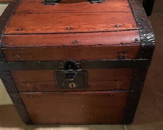 Small wooden chest.