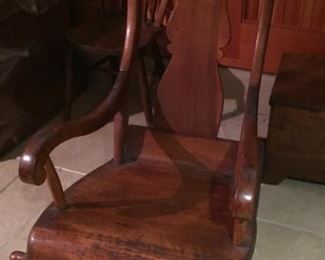 Vintage child’s wooden chair.