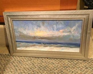 Beach scene by A. Roger.