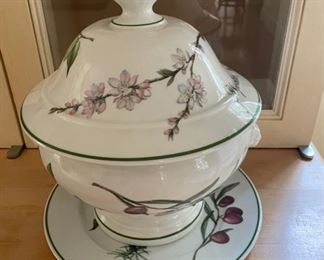 Elysian Garden Porcelaine Apilco French Soup Tureen.