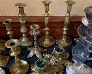 Brass candlestick holders.