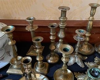 More brass candlestick holders.