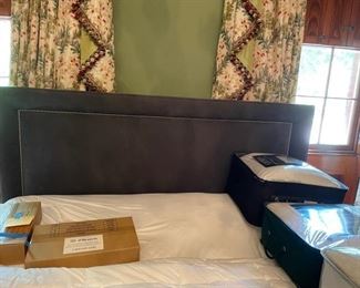 Custom-made king size bed.