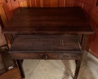 Antique desk with pull-out top.