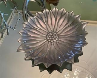 Pewter sunflower bowl.