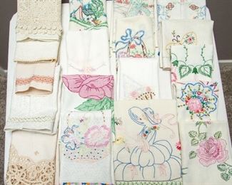 Hand embroidered linens