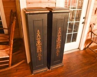 10. Pair Of Paint Decorated Pedestals