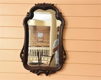 Carved and Scrolled Wood Framed Mirror