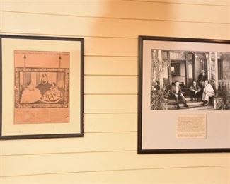 Framed Gone With The Wind Photograph and Newspaper