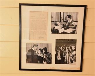 Framed Margret Mitchell Signed Letter and Photographs