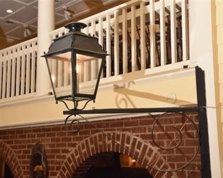 Large Wrought Iron and Tin Street Lantern