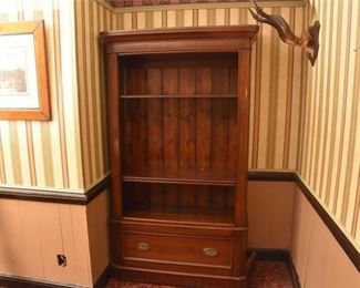 Mahogany Shelf Unit with Lower Drawer