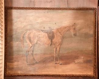 Portrait Painting a Horse and Dog